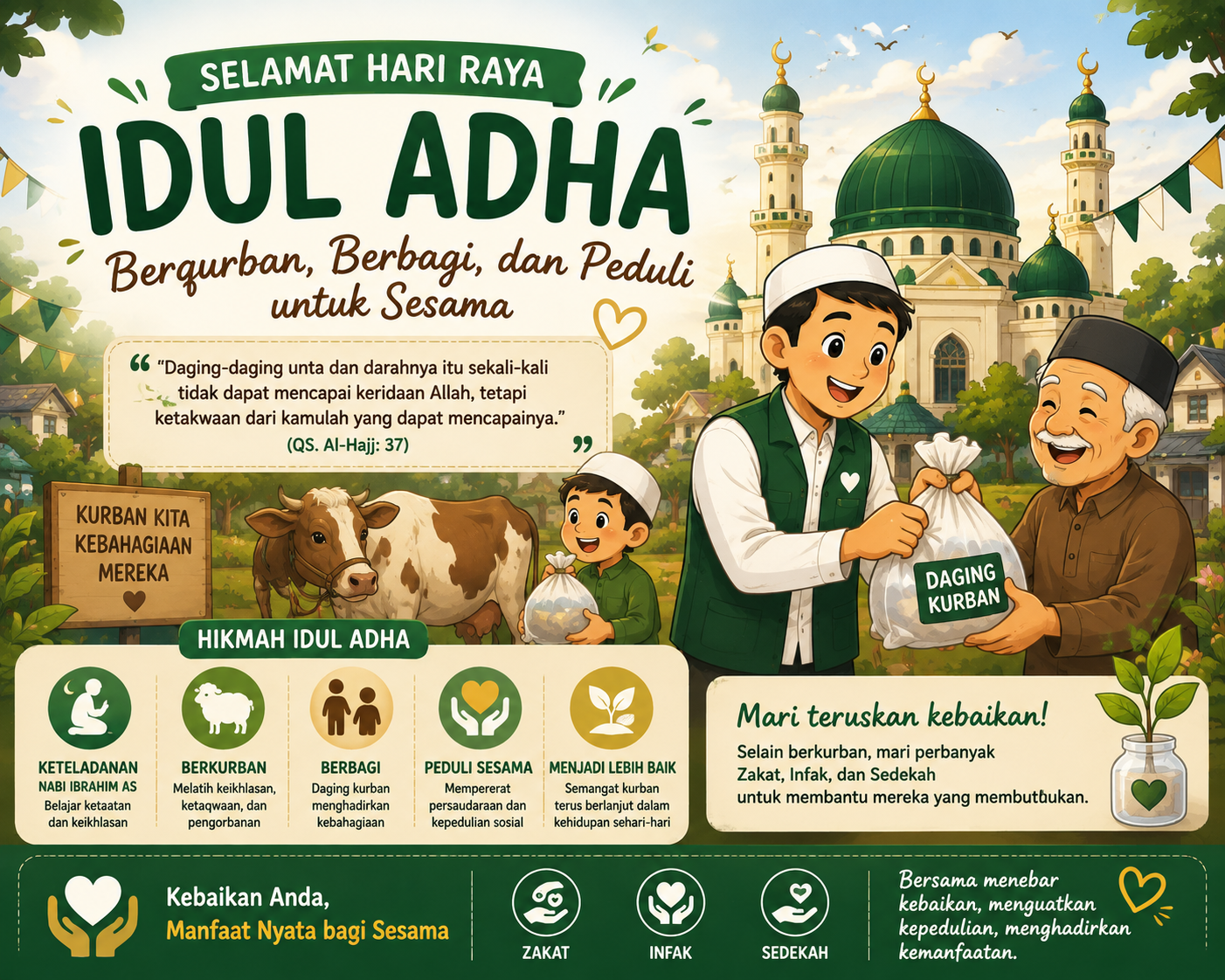 Makna Idul Adha: Belajar Ikhlas, Berkurban, dan Berbagi kepada Sesama